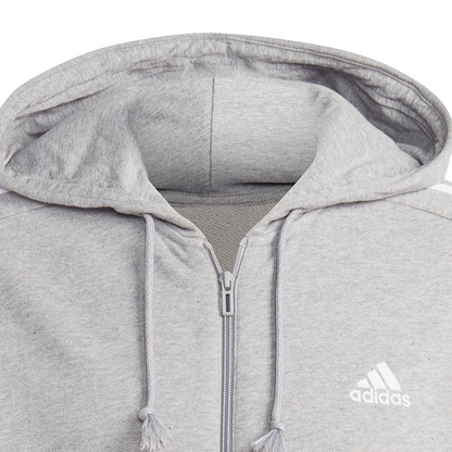 Adidas Felpa da uomo con cappuccio e zip intera IC9833 grigio-bianco