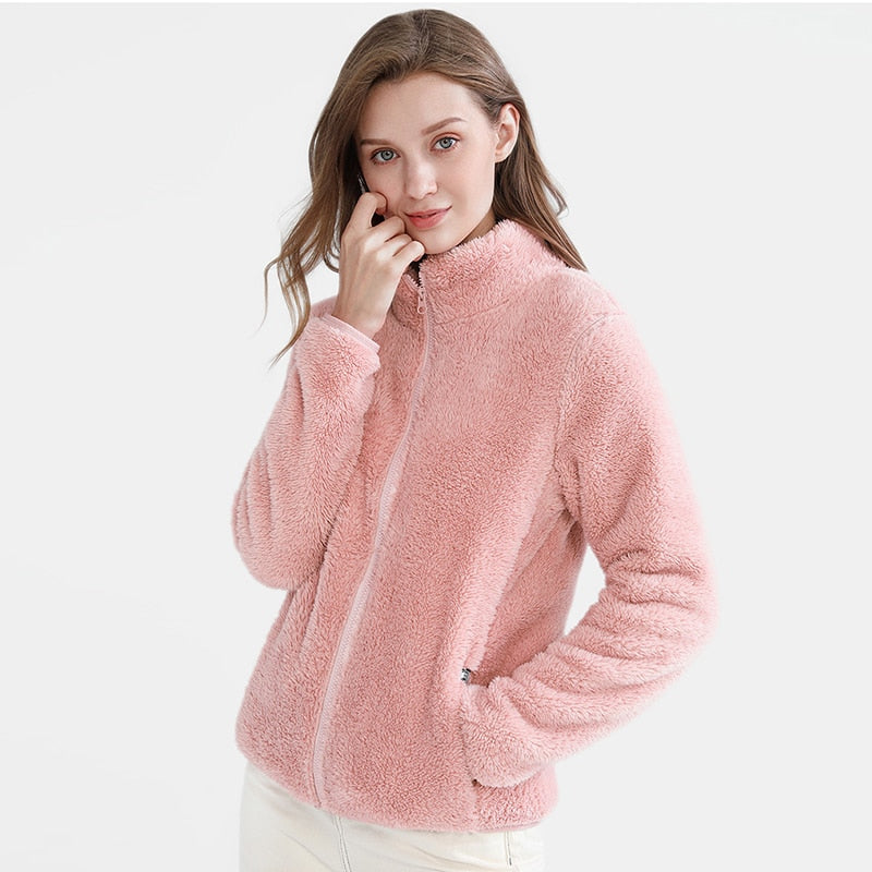 Giacca Felpata Donna con Zip Calda e Casual