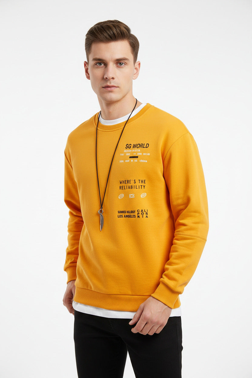 Felpa Uomo Girocollo in Cotone Disponibile in 4 Colori