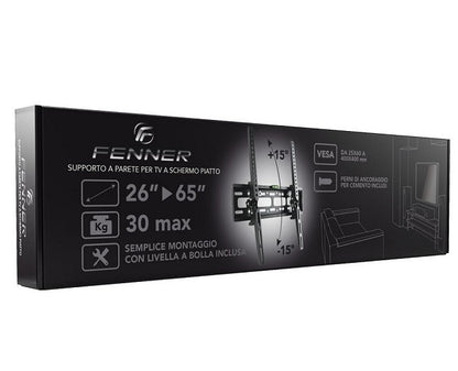 Fenner TV-Wandhalterung für 26-65 Zoll, 50kg, neigbar, Schwarz, für 32-40 Zoll Smart TV