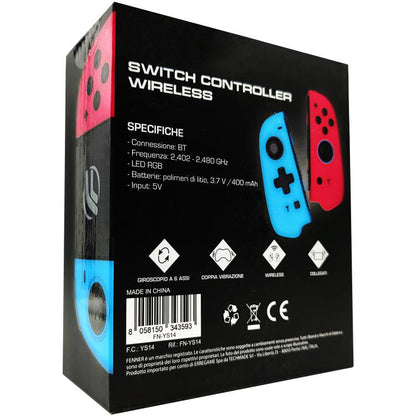 Fenner Nintendo Switch Tech Controller Joy Con Wireless Blu/Red Senza Fili