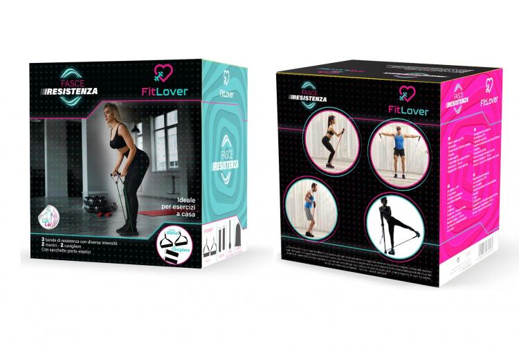 Fitlover Kit 3 Widerstandsbänder Fitnessbänder Gym Widerstand Kraft