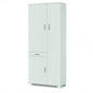 Flamed white kit 3-door, 1-drawer cabinet - 77 W x 34 D x 178 H cm
