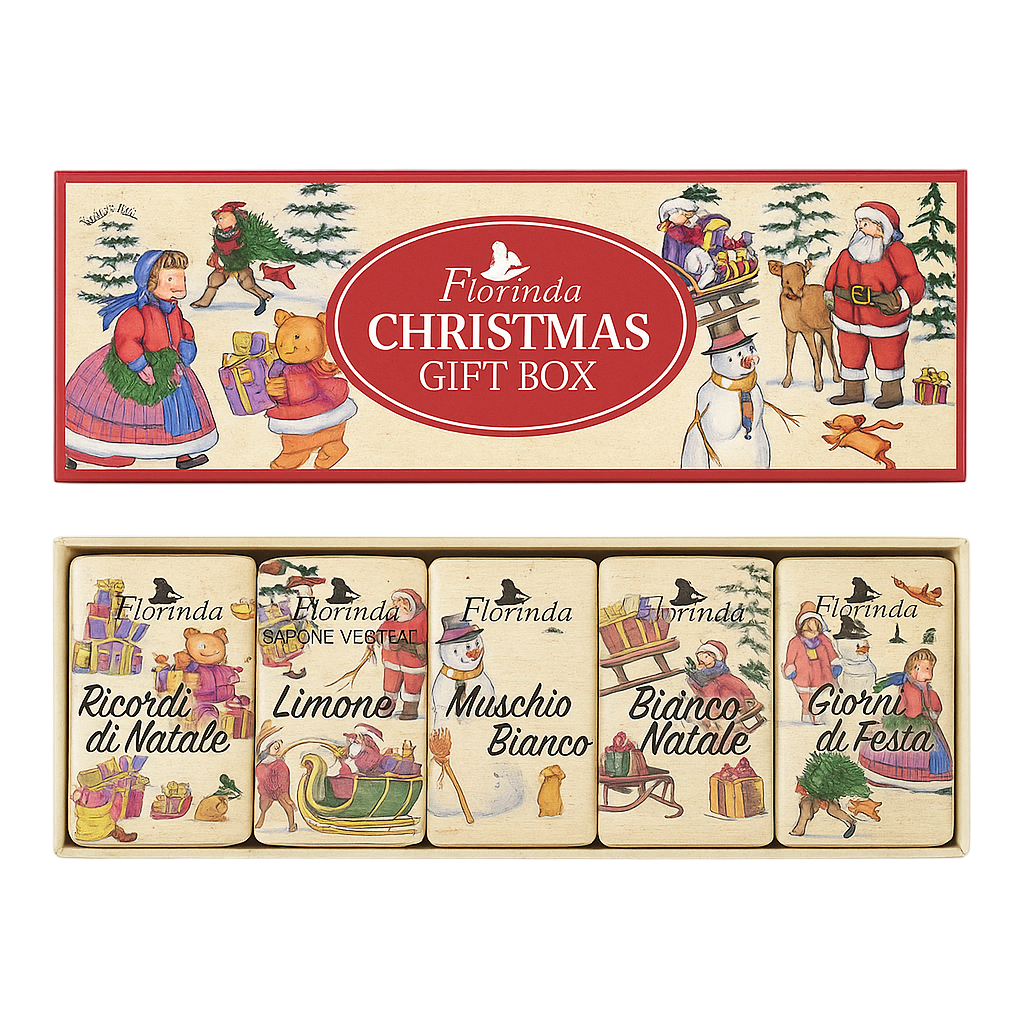 Florinda Christmas Gift Box Assortita 5 Saponette Da 50 gr