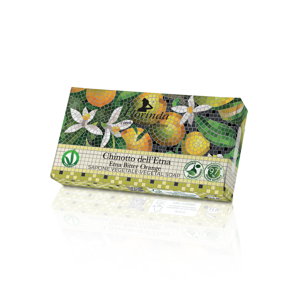 Florinda Mosaici Italiani Pflanzliche Seife für Hände und Körper Chinotto dell'Etna 100 g