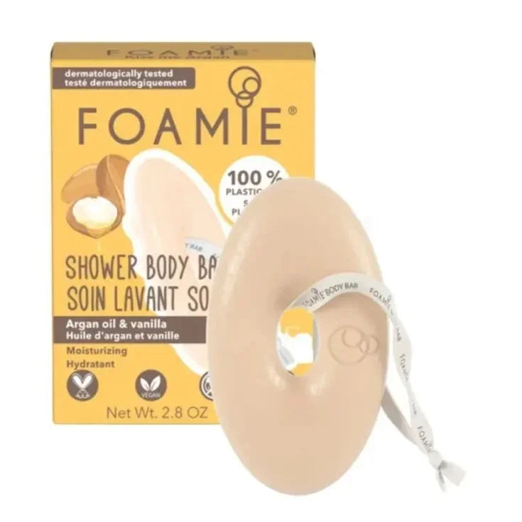 Foamie Sapone Solido Idratante Per Il Corpo Kiss Me Argan Con Olio Di Argan Ed Estratti Di Vaniglia 80 gr