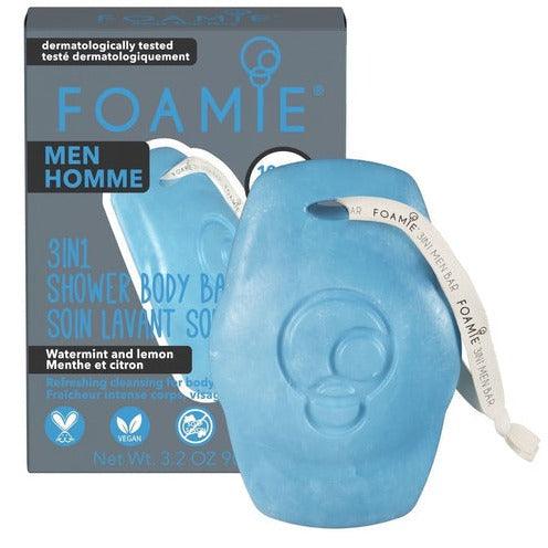 Foamie Festes Shampoo & Duschgel für Männer "Seas The Day" mit Minzextrakt & Zitronenöl 80 g