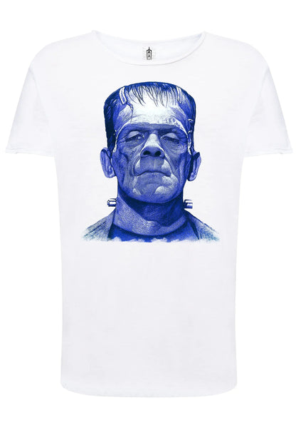 T-shirt Uomo Frankenstein Blu – Urban Slub 100% Cotone