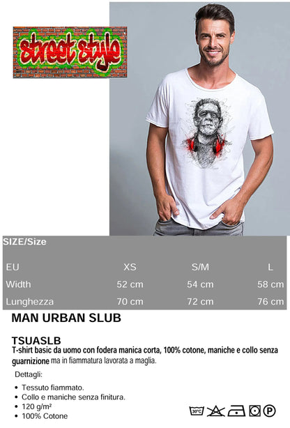 Frankenstein Urban Slub - T-shirt Uomo 100% Cotone