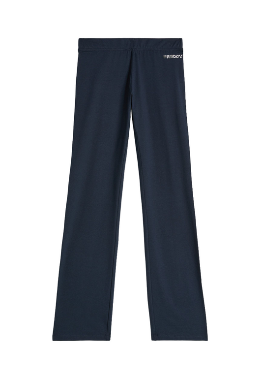 Freddy pantalone sportivo da donna a vita bassa con gamba dritta S4WBCP6 B94 blu