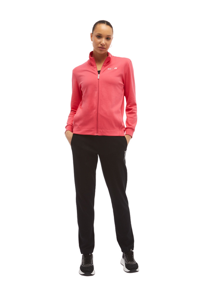 Freddy tuta sportiva da donna con cerniera intera e collo alto S4WTRK10 R24N rosso ciclamino nero