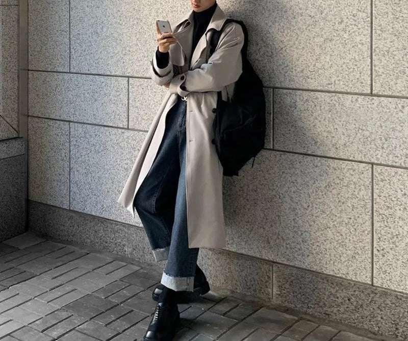 Herren-Zweireiher-Trenchcoat - Old Money®