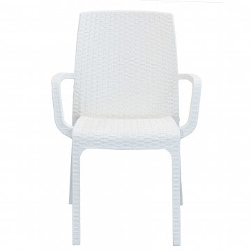 Poltrona Indiana - Sedia per esterni in wicker con struttura plastica stampata, dimensioni cm 57 x 59 x 86 h.