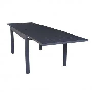Ausziehbarer Tisch Hawaii aus anthrazitfarbenem Aluminium – 135/270 x 90