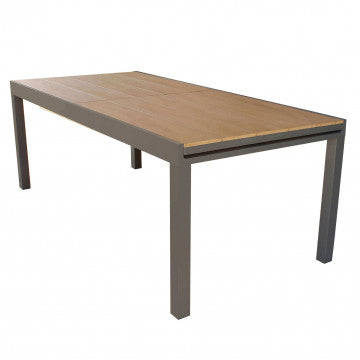 Tavolo allungabile Cayman in Alluminio con Piano in Polywood color Teak