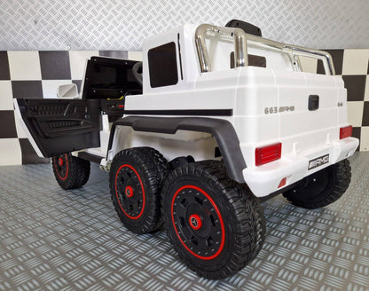 Kinder-Elektroauto Mercedes G63 AMG 6×6 12 V – Weiß