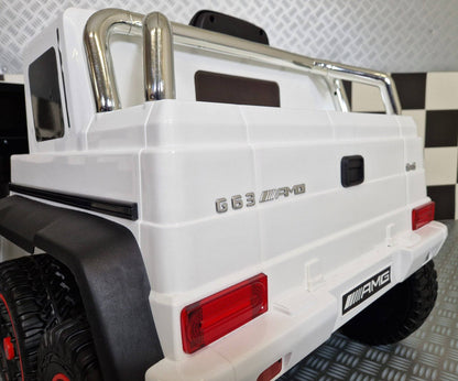 Kinder-Elektroauto Mercedes G63 AMG 6×6 12 V – Weiß