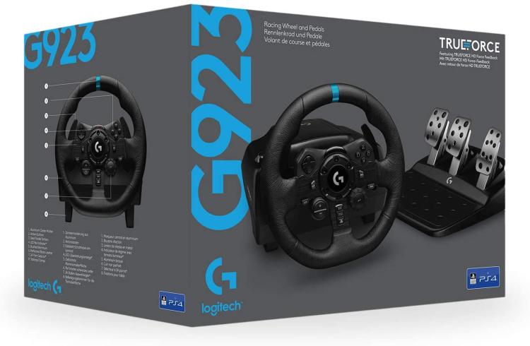 Logitech - Lenkrad und Pedale G923 Trueforce Doppelkupplung PS4/PC/PS5 PlayStation