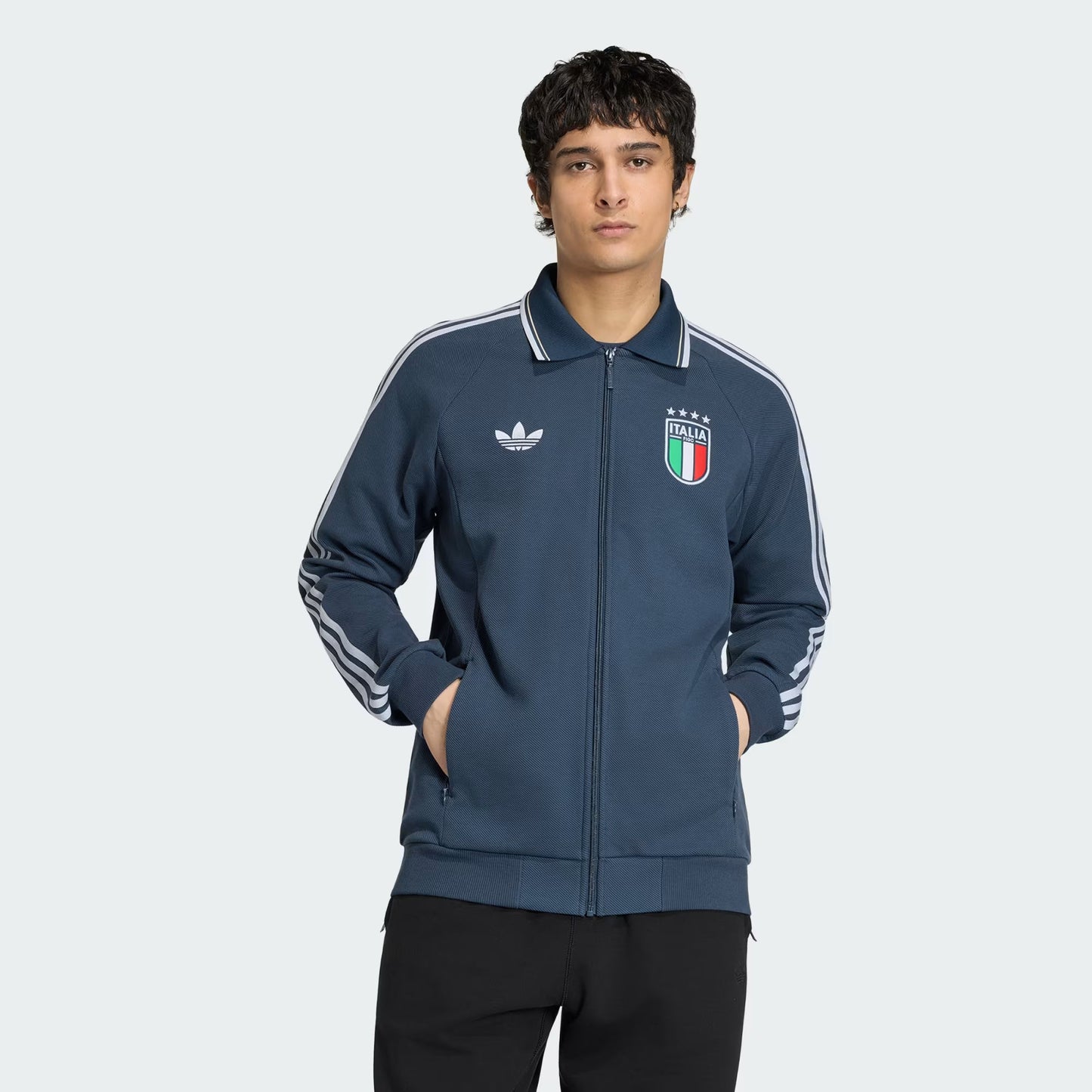 Adidas Giacca Anthem Away Italia FIGC Uomo Blu Chiaro - JY9599