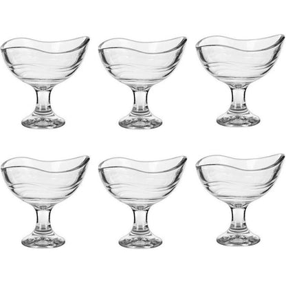 Set 6Pz Eisbecher aus Glas Navona 6 Stück Gläser à 180ml Dessertbecher
