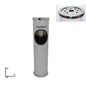 Ash Bin Floor Standing Metal Outdoor Office Waste Rubbish Bin -Grey