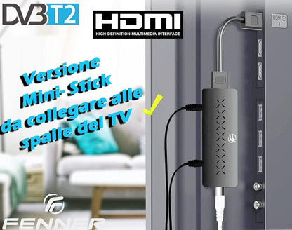 Fenner Fn-Gx3 Decoder Dongle TV Stick HD Mini DVB-T2/HEVC Digitaler terrestrischer Receiver