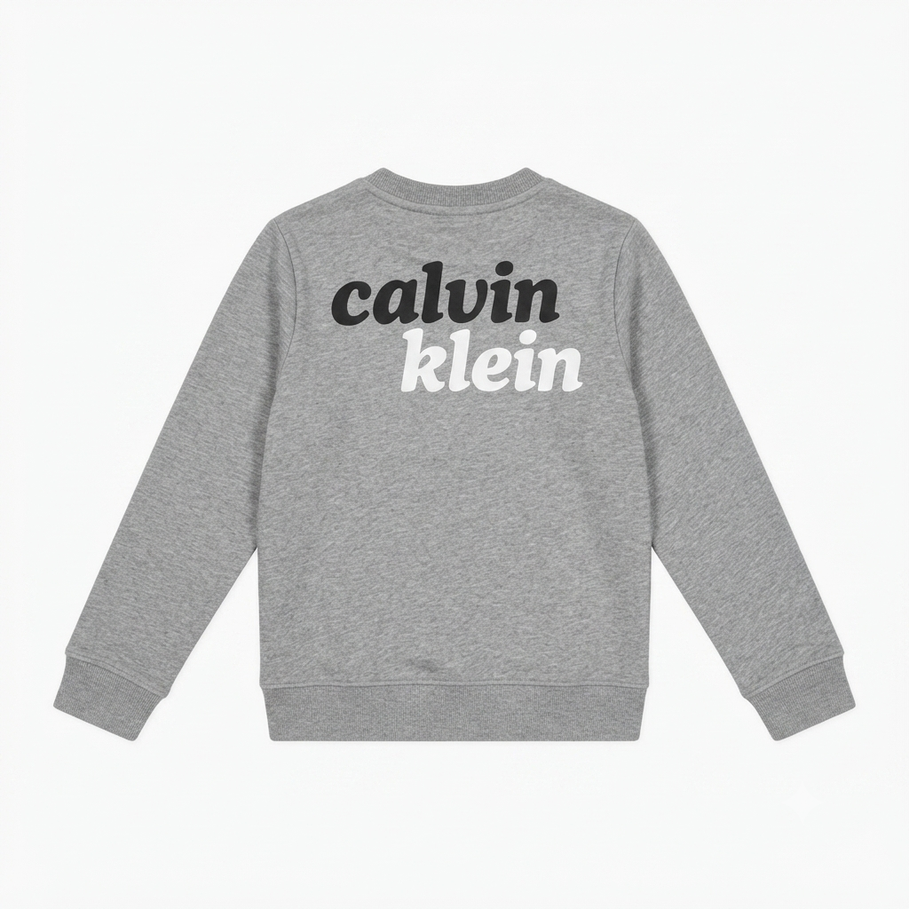 Calvin Klein felpa girocollo junior con stampa LVCKTJB42B P7D grigia