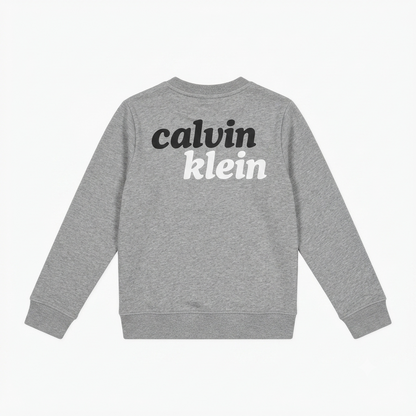 Calvin Klein felpa girocollo junior con stampa LVCKTJB42B P7D grigia