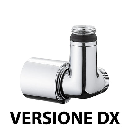 Valvola ad angolo DX termostatica attacco rame, multistrato e PE-X Dafne cromo 1/2" - 24x1,5 — ICMA