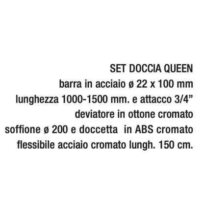 Set colonna doccia telescopica Queen cromo