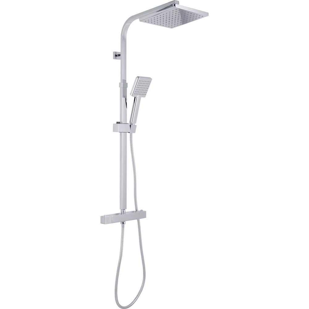 Set colonna doccia monogetto Square quadra con miscelatore termostatico cromo — Cardinale Professional