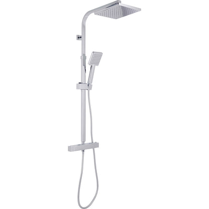 Set colonna doccia monogetto Square quadra con miscelatore termostatico cromo — Cardinale Professional