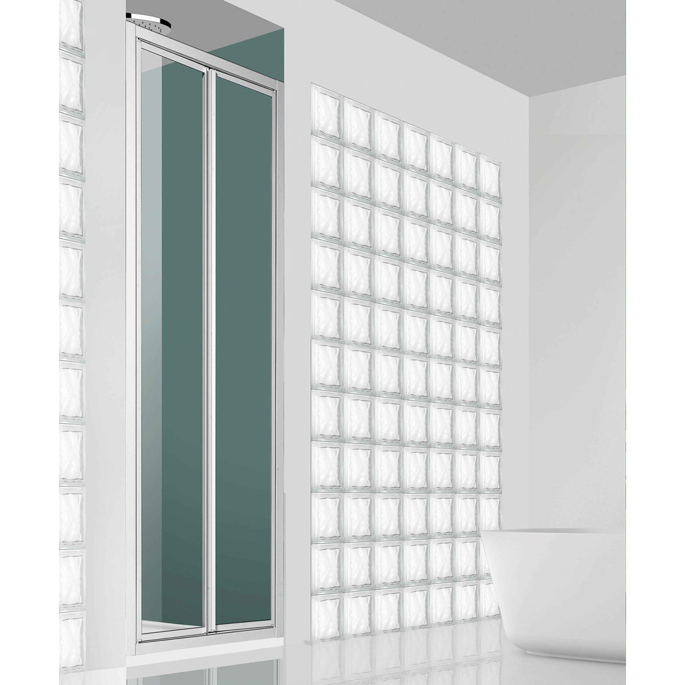 Porta doccia a soffietto Smeralda bollicine acrilico 73-78 - ap. 63 cm — Giava