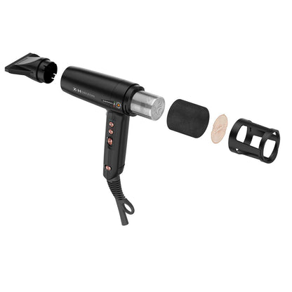 GammaPiù X.Horizon Asciugacapelli Professionale Con Generatore Ioni Motore Digitale G-Tron Turbo 1600 W Nero