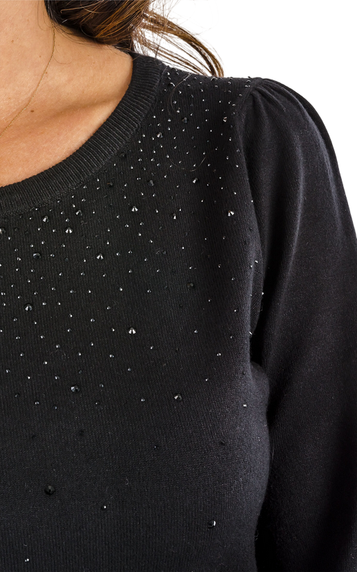 Gaudì Abito Donna Maglia Strass - 421BD13004 Nero