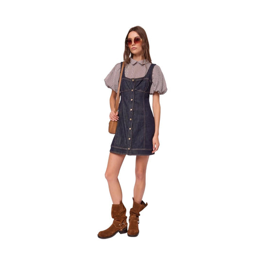 Gaudì Abito Corto Donna Denim 611BD16002 Blu Scollatura Quadrata