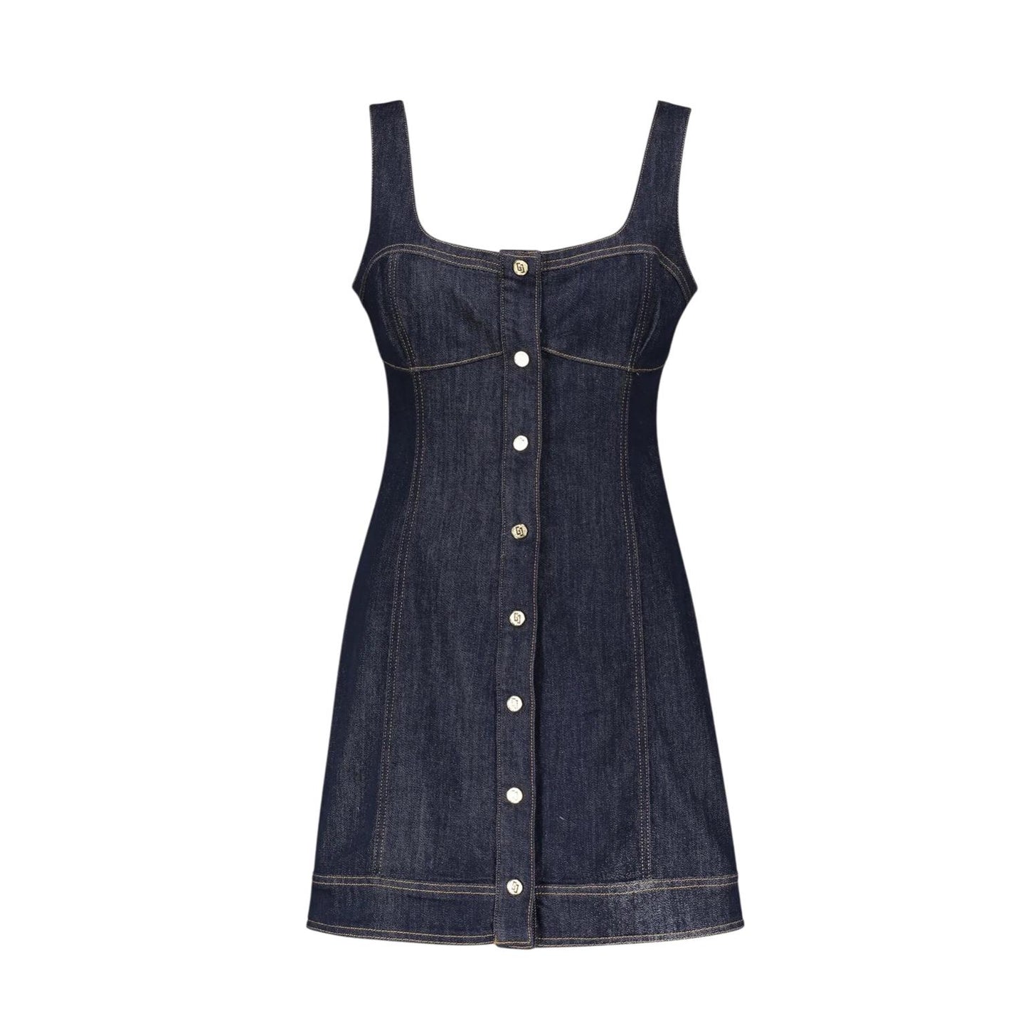 Gaudì Abito Corto Donna Denim 611BD16002 Blu Scollatura Quadrata