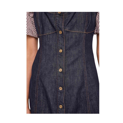 Gaudì Abito Corto Donna Denim 611BD16002 Blu Scollatura Quadrata