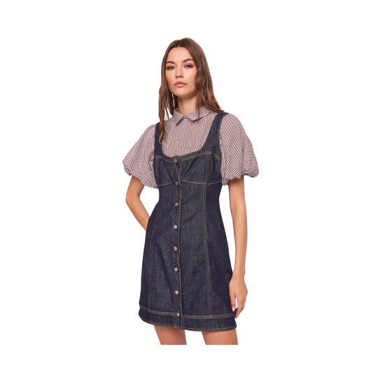 Gaudì Abito Corto Donna Denim 611BD16002 Blu Scollatura Quadrata