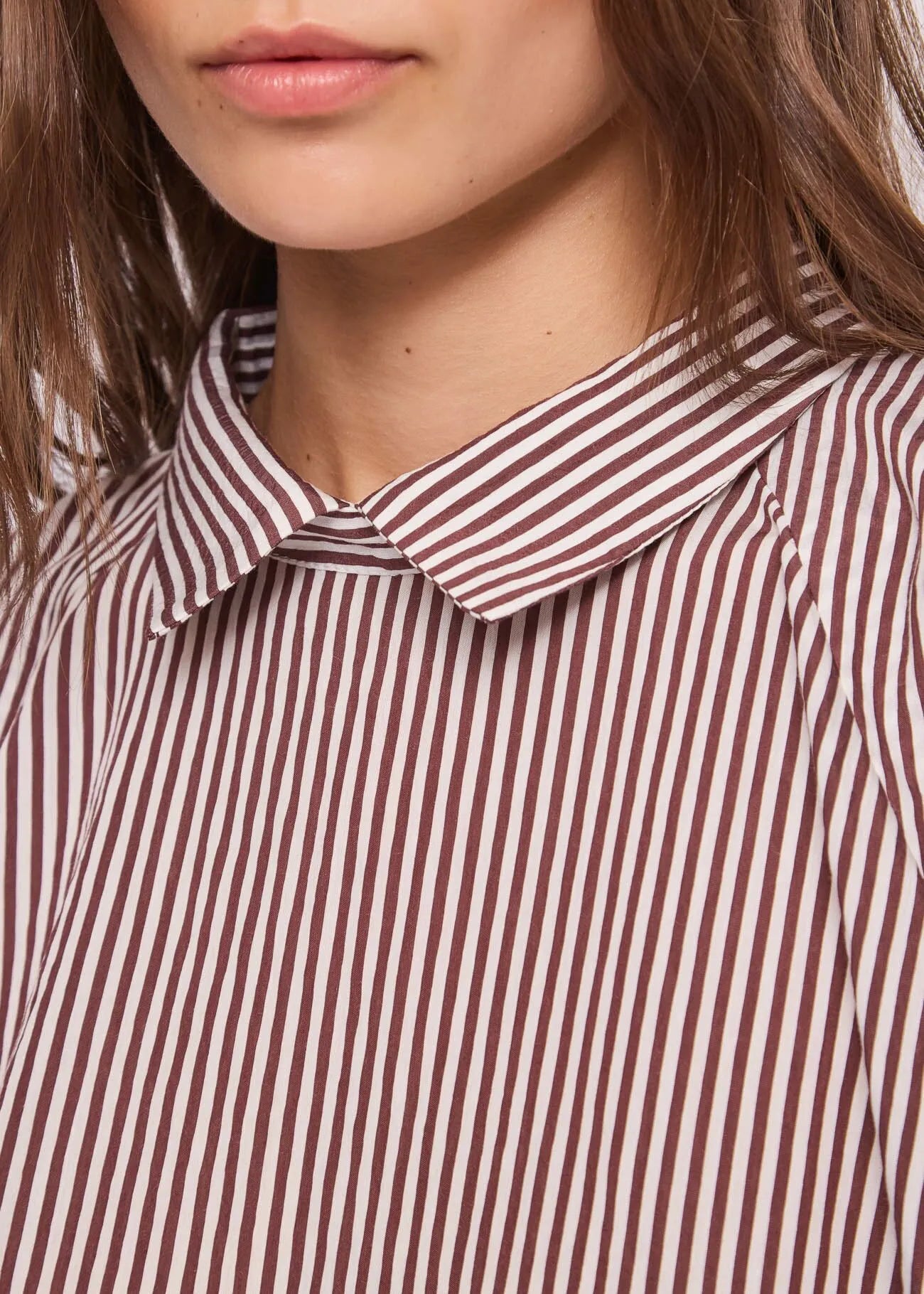 Gaudì Blusa a righe da donna con maniche a palloncino 611BD45029 615081-01 Nantucket-white
