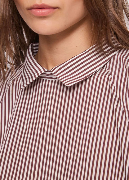 Gaudì Blusa a righe da donna con maniche a palloncino 611BD45029 615081-01 Nantucket-white