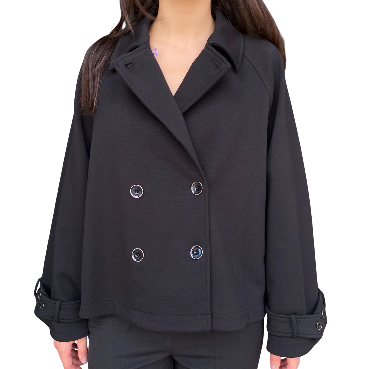 Gaudì Caban Donna Doppiopetto Nero 521BD34002 | Giacca in Cotone