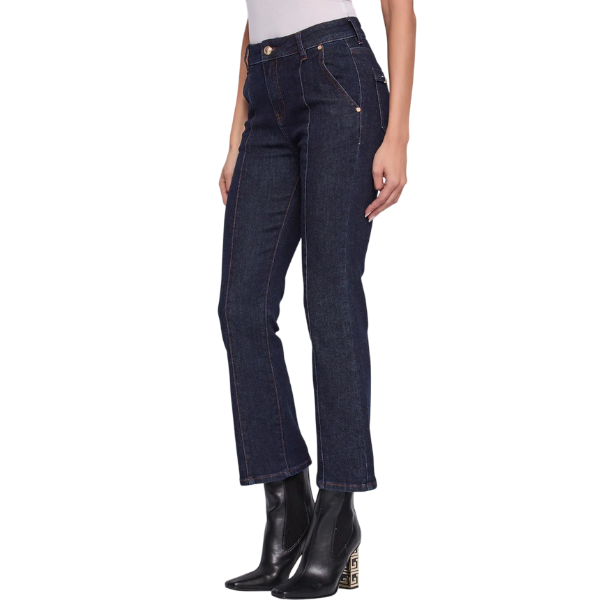 Gaudì Jeans 521BD26002_00 Dark Blue: Women's Flared Cropped Jeans with Jewel
