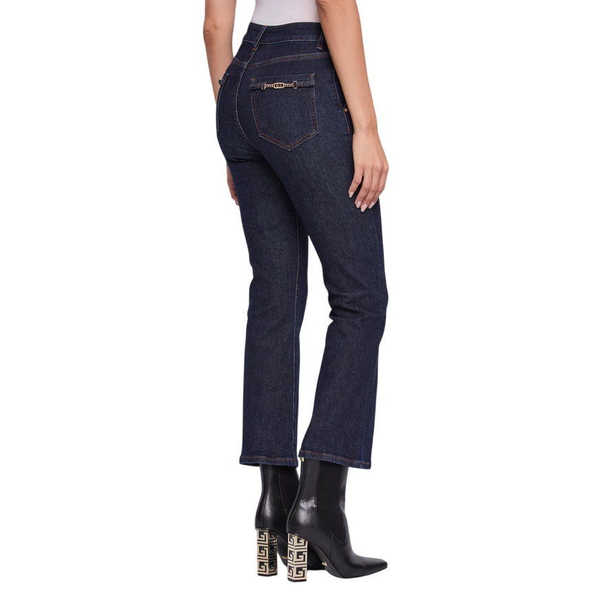 Gaudì Jeans 521BD26002_00 Dark Blue: Women's Flared Cropped Jeans with Jewel