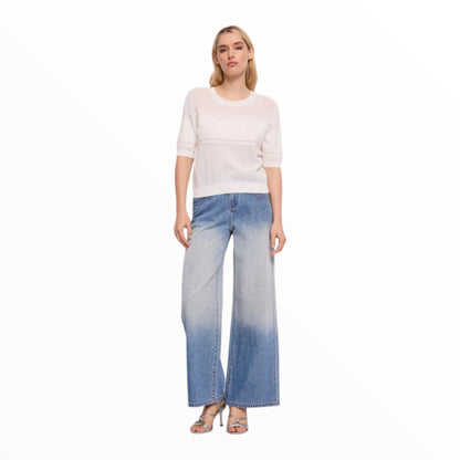 Gaudì Jeans 611BD26010 Blu Chiaro Wide Leg Strass Donna