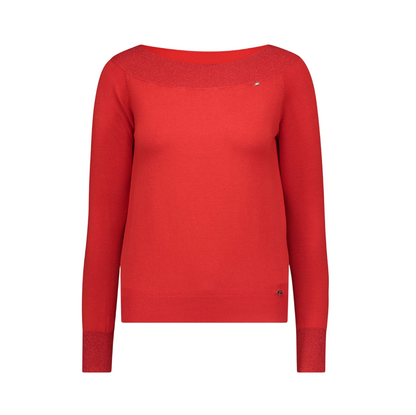 Gaudì Maglia Donna Off the Shoulder Rossa 521BD53015 | Maglione Spalle Scoperte