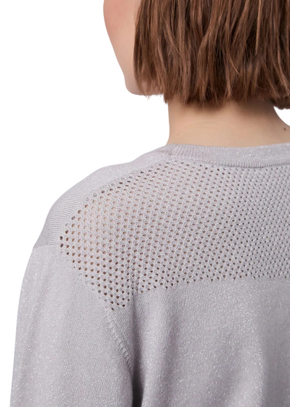 Gaudì Maglia Girocollo Lurex Donna 521BD53052 Grigio | Maglione Leggero