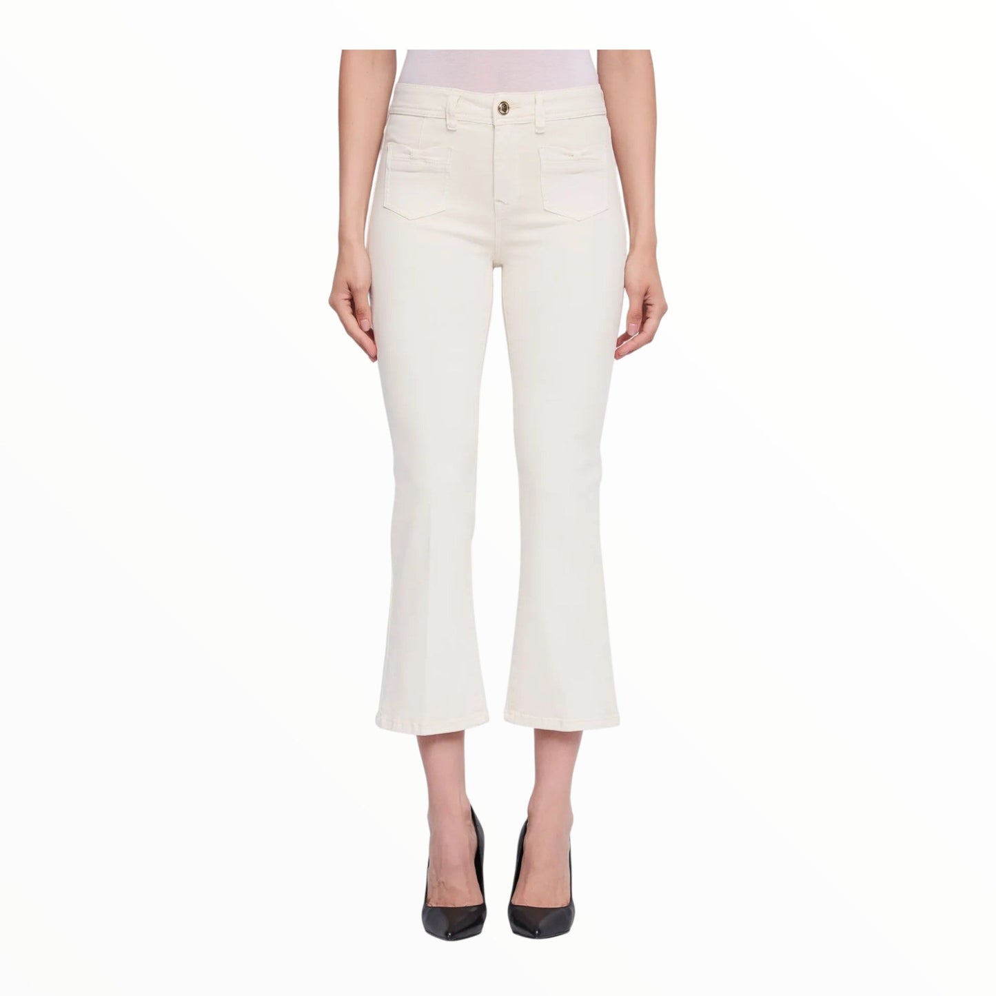 Gaudì Pantaloni 611BD25035 Tofu Flare Cropped Twill Donna