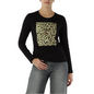 Gaudì T-shirt 521BD64020 Black: Women's Long Sleeve T-shirt with Animal Print