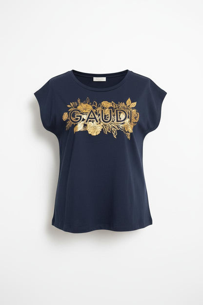 Gaudì T-shirt Donna Stampa Floreale Laminata 611BD64038 2991 Nero